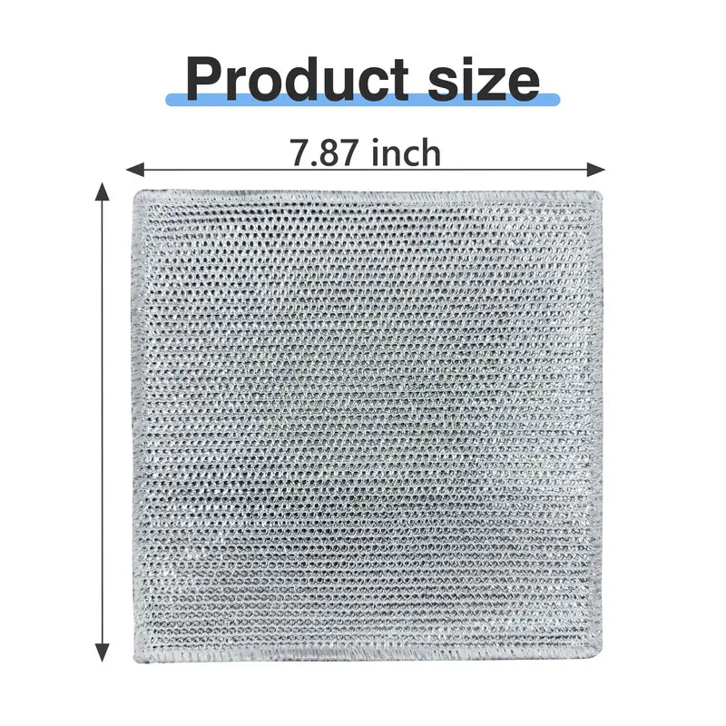 10 Counts Non Scratch Wire Dishcloth Multipurpose Wire Dishwashing Rag Metal Scrubbers for for Wet and Dry Cleaning, 2-Layer Kitchen Cleaning Cloth Cleaning Tool