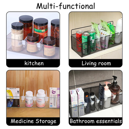 16-Count Durable Translucent Anti-Fall Adjustable Fridge Drawer Dividers, Clear Plastic Refrigerator Organizer Bins, Portable Storage Baskets for Bottles & Cans (16-Pcs Combination Set)