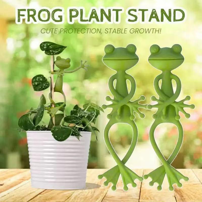 Frog Plant Stand Holder - Cute Flower Pot Clips for Climbing Plants, Indoor Outdoor Use, Stable Support to Make Plants Grow Upright