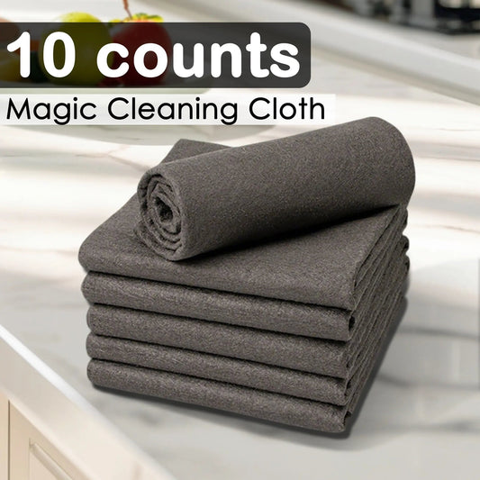 10 Counts Magic Cleaning Cloth, Reuseable Thickened Streak Free Magic Cleaning Wipes, Microfiber Cleaning Cloths for Windows Glass Car