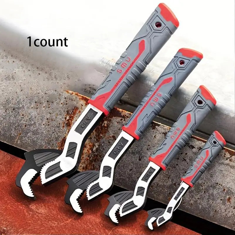 Llave de autoajuste multifuncional, llave flexible para tuberías multimodelo de 6, 8, 10, 12 pulgadas, de apertura rápida para tuberías de agua caliente, juego de llaves para tuberías