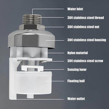 2PCS Water Level Control 2Pcs Float Valve 304 Stainless Steel Mini Floating Ball Valve Auto Shut Off Upper/Side Water Intake Safe Water Tank
