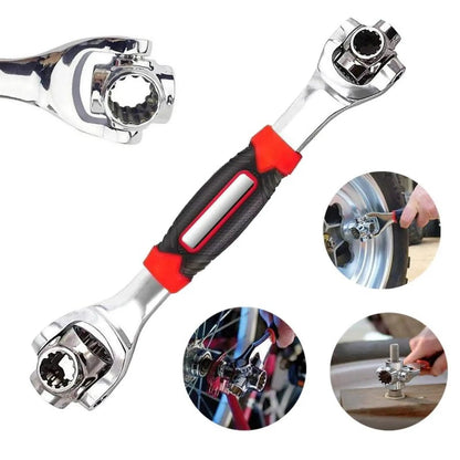 Juego de llaves combinadas, llave universal con cabezal giratorio multifunción de 360 grados, herramienta de llave de tubo 52 en 1, herramienta de llave para reparación de hogar y automóvil.