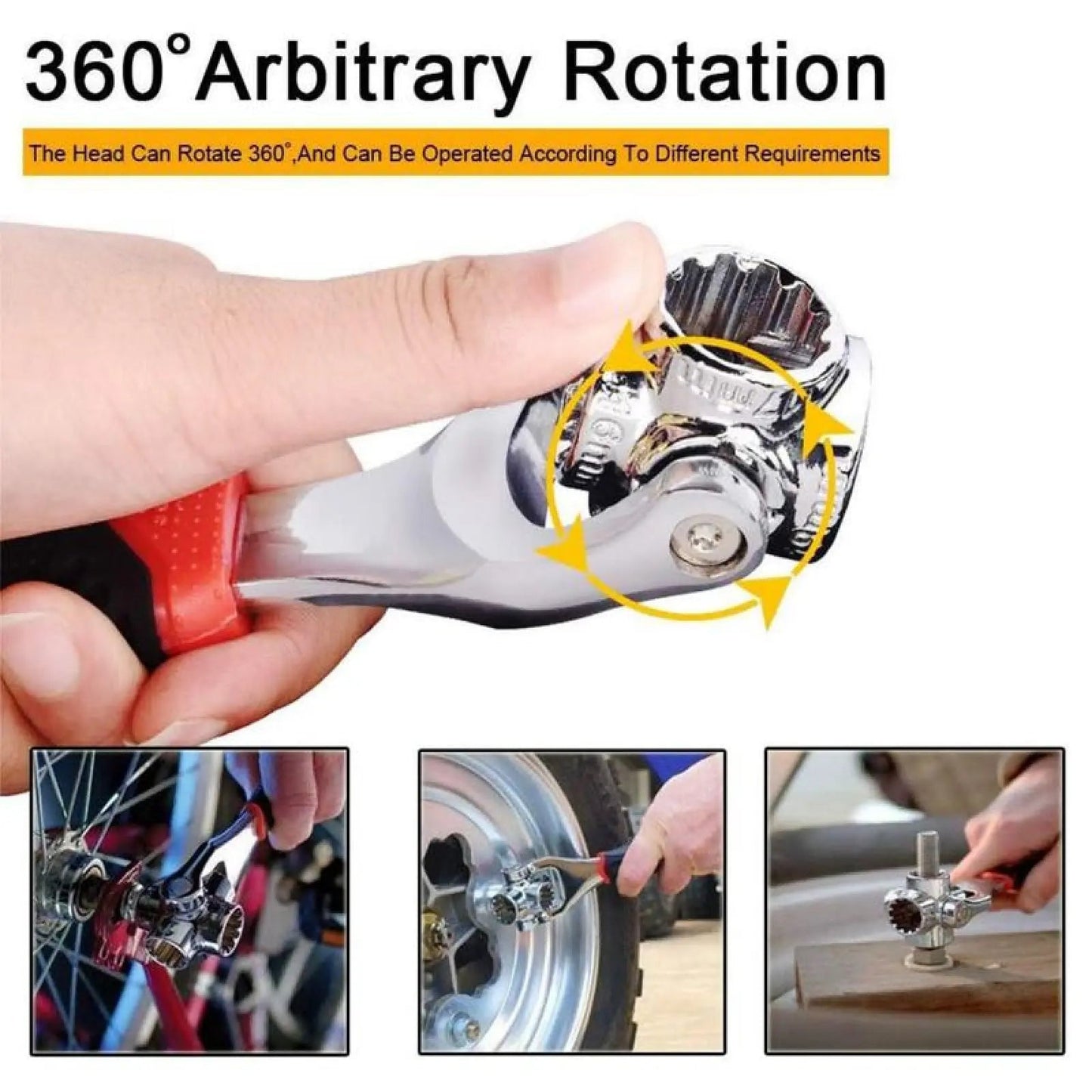 Juego de llaves combinadas, llave universal con cabezal giratorio multifunción de 360 grados, herramienta de llave de tubo 52 en 1, herramienta de llave para reparación de hogar y automóvil.