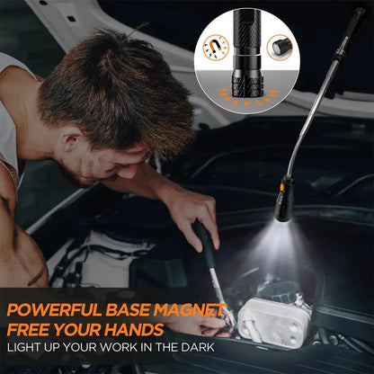 Herramientas magnéticas extensibles de recogida – Imán telescópico con linterna LED. Regalos para hombres, regalos del Día del Padre para hombres de parte de hija o hijo, regalos de cumpleaños para hombres, papá, él, accesorios para coche