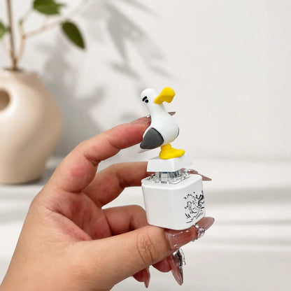 Funny Seagull MINE! Button Keychain-Real Sound & LED Light,Funny Interactive Gift for Friends & Family