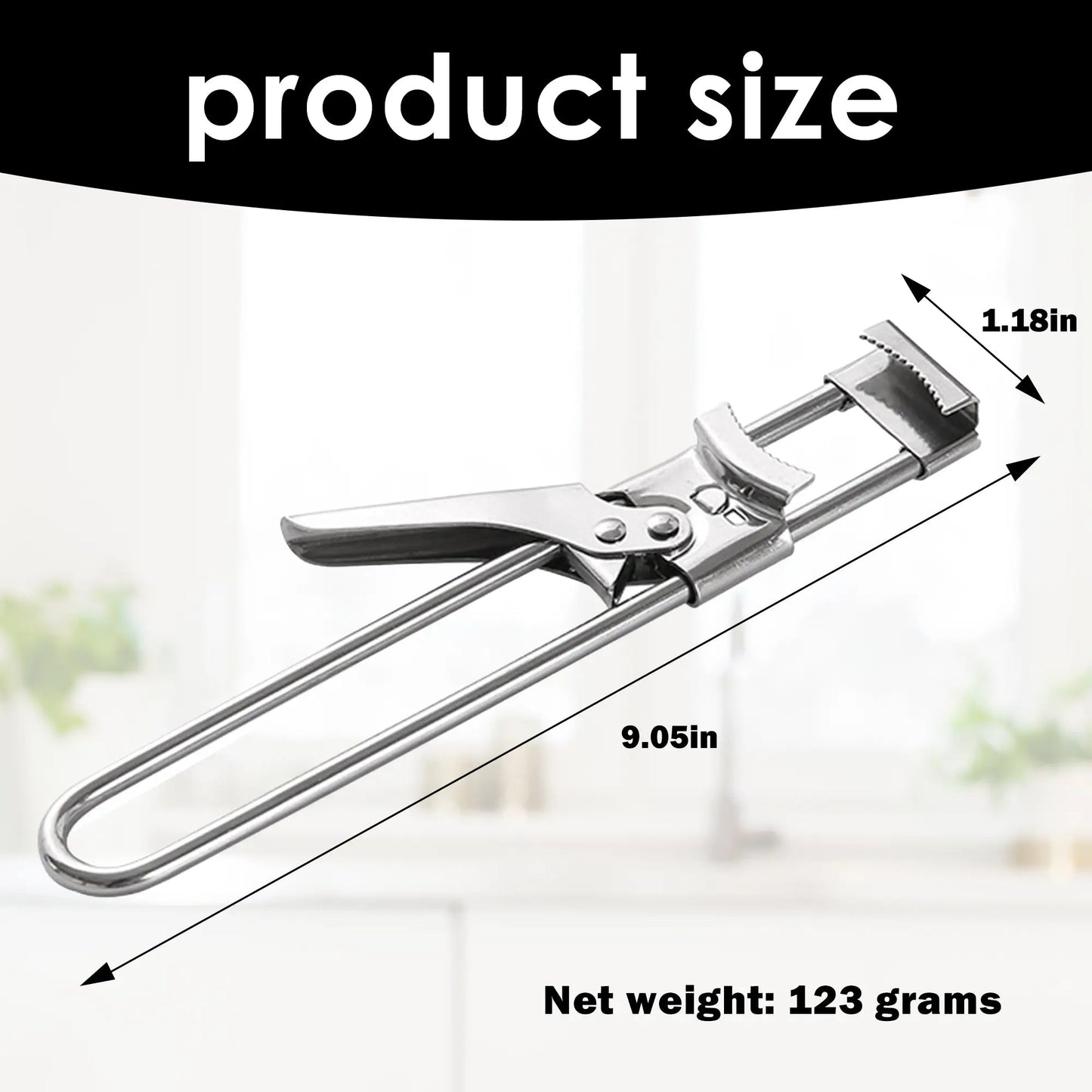 Jar Opener for Weak Hands, Multifunctional Adjustable Can Opener, Stainless Steel Jar Lid Opener Bottle Opener Tool for Seniors with Arthritis, Manual Jar Gripper for Kitchen