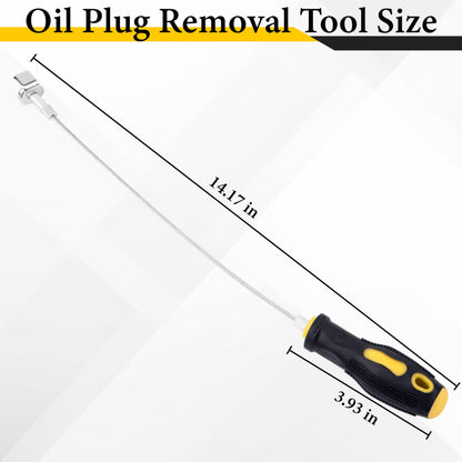 Heavy-Duty Magnetic Oil Drain Bolt Removal Tool, Anti-Scald Oil Pan Bolt Remover, Universal Flexible Drain Plug Removal Tool — Perfect for OilChanges