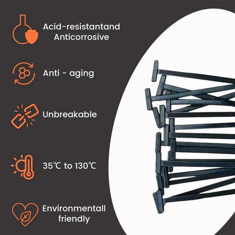 Nylon Cable Tie Buckle Kit PA66 Windproof Tensile Strength: 50kg &Anti-Corrosion for Car/Home/industrial Cable Management-40°C-130°C Extreme Proof, Lifetime Supply Pack (100pcs)TTV FathersDayGift daily repair Universal bundle