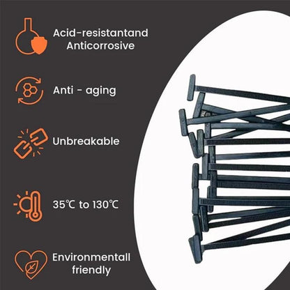 Nylon Cable Tie Buckle Kit PA66 Windproof Tensile Strength: 50kg &Anti-Corrosion for Car/Home/industrial Cable Management-40°C-130°C Extreme Proof, Lifetime Supply Pack (100pcs)TTV FathersDayGift daily repair Universal bundle